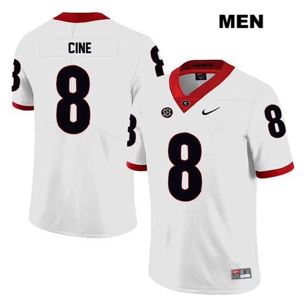 Georgia Bulldogs Men's Lewis Cine #8 NCAA Legend Authentic White Nike Stitched College Football Jersey IFG8556CR
